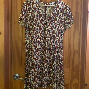 Madewell Button-Wrap Dress in Viola Print size 10